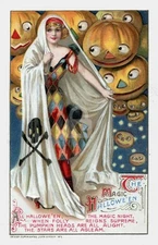 Halloween, Magic Halloween Vintage Reproduction Postcard