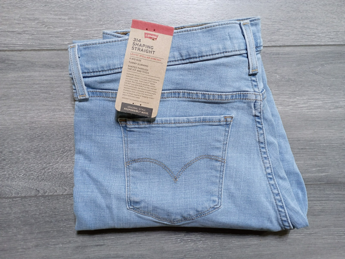 【anuans】Slim straight denim LIGHT BLUE Levi's 314 Shaping Straight Denim Jeans Adult Womens Size 14/32