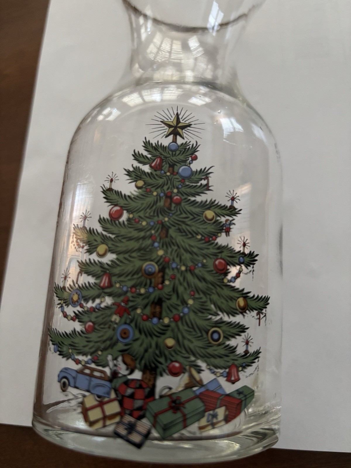 Rare Cuthbertson Original Christmas Tree Small Wine Glass and Carafe Set