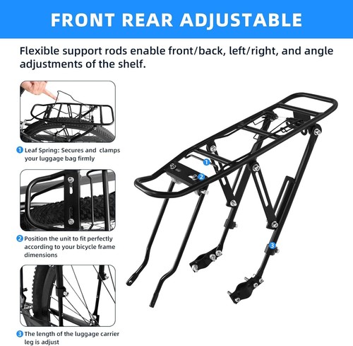 2025 Upgraded Bike Bicycle Cargo Rack Rear Bike Rack, Bike Carrier Rack with ... - Picture 5 of 9
