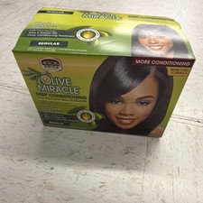 African Pride Olive Miracle No-Lye Relaxer with Shea Butter for Curly Hair