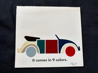 1967 Volkswagen Convertible Color Options Brochure Interior and Exterior