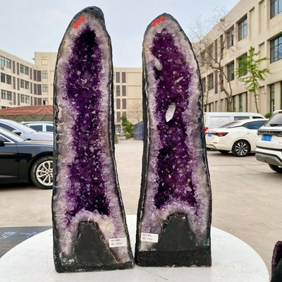 73LB Natural Amethyst Geode Quartz Crystal Cluster Cathedral Energy healing