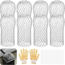 8 Pack Gutter Downspout Guard 3.5in Aluminum Leaf Filter Mesh Strainer Protector
