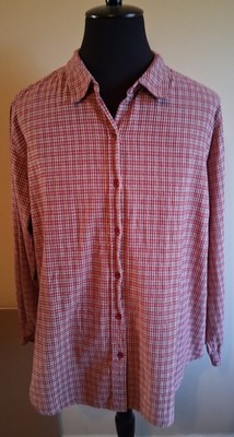 Venezia Jeans Clothing Co Womens Red Black White Cotton Plaid Shirt 26/28