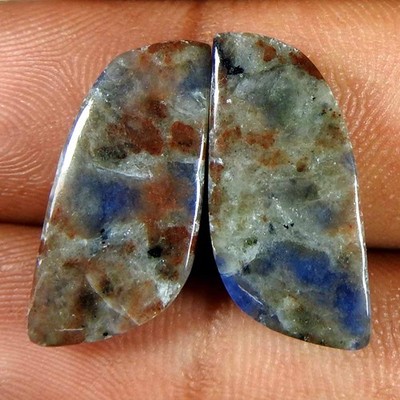 14.30Cts100%Natural Designer Blue Sodolite Pair Fancy Cabochon Gemstone