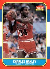 1986-87 Fleer Basketball #81 Charles Oakley Rookie Card RC NICE. rookie card picture