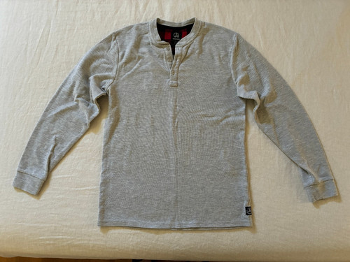 Swanndri Light Gray Henley Long Sleeve Shirt Size S