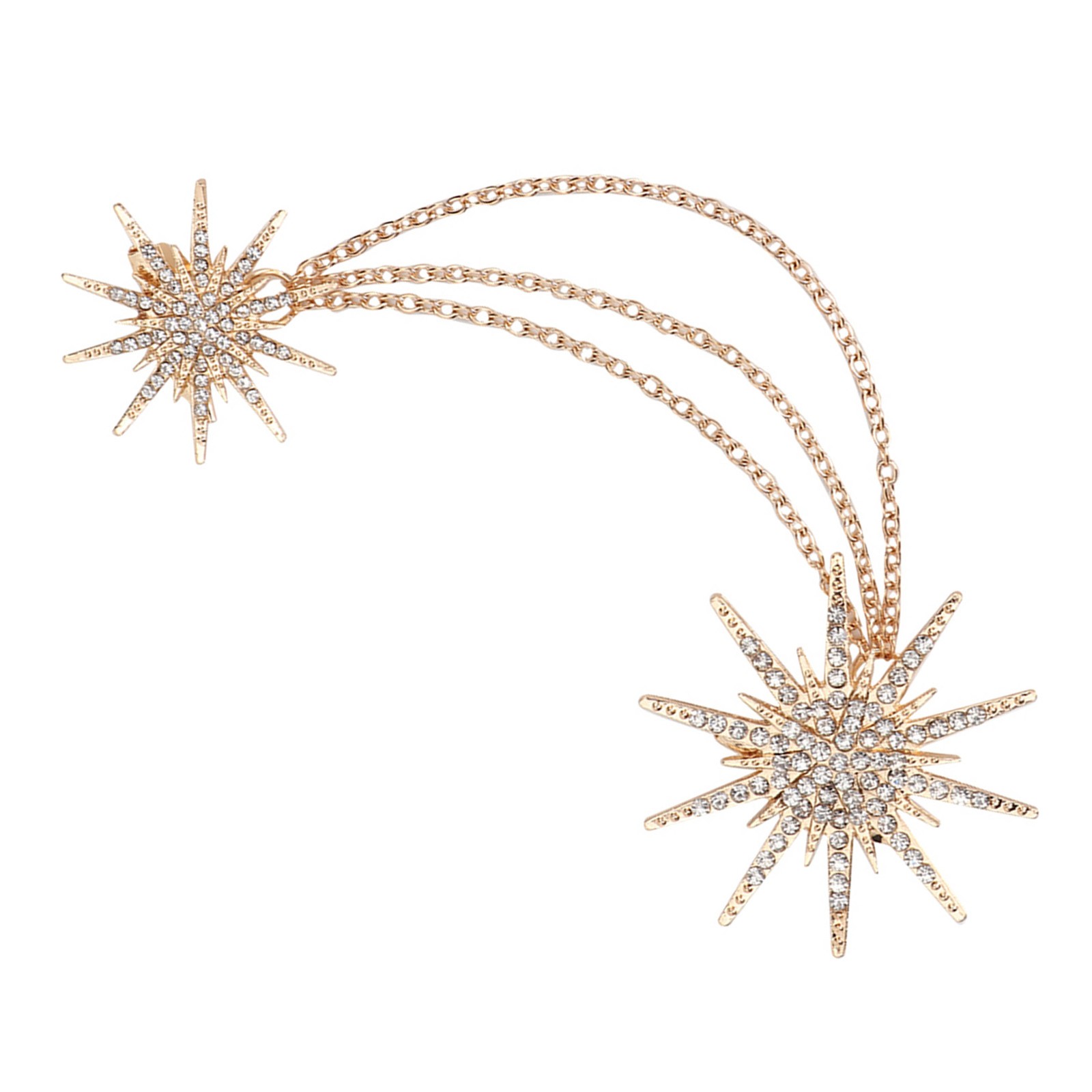 Snowflake Shaped Brooch Alloy Tassel Chain Brooch Lady Jewelry Accessory HEN