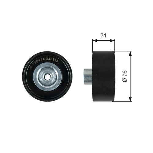 Aux Belt Idler Pulley fits FORD TRANSIT TDCi 2.4D 06 to 14 Guide Deflection New - Picture 2 of 2