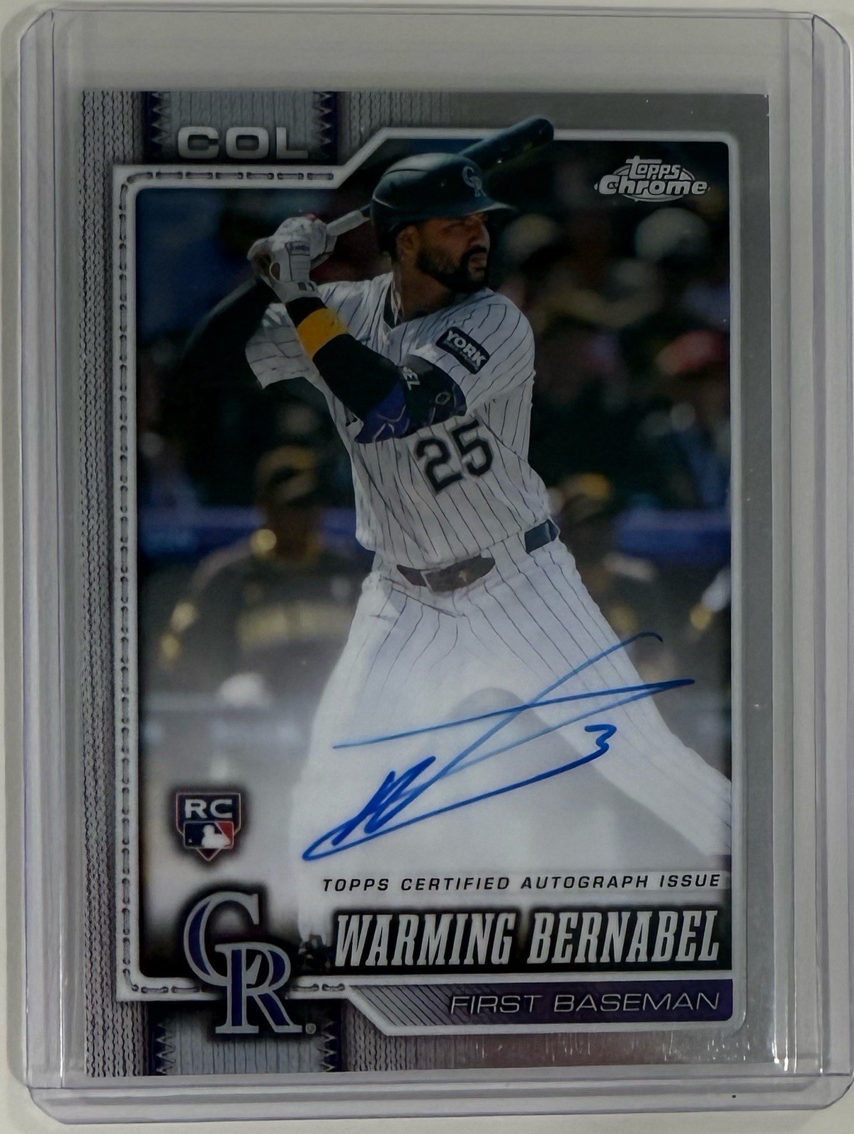 Warming Bernabel 2026 Topps Chrome Baseball - RC On Card Auto #RA-WBE Rockies