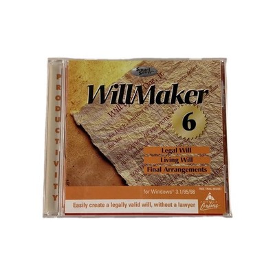 Will Maker 6 PC CD design print legal or living will final arrangements document