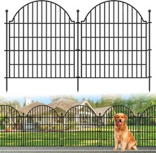 Decorative Metal Garden Fence 10 Panels, 32In H X 23.6Ft L No Dig Dog Fence