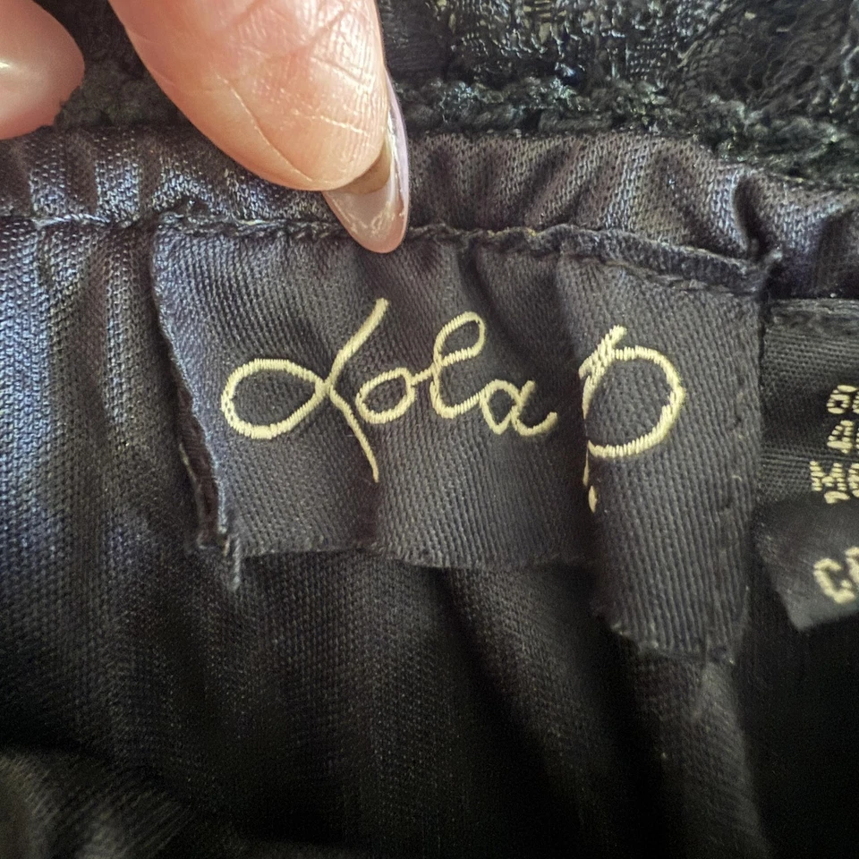 Y2K Lola P 裙小号黑色蕾丝串珠花边面板奇思戈斯仙女巫婆 — 第 4/4 张图片