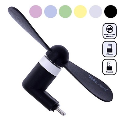 Tekmee Mini Ventilator für iPhone Android Handy Micro USB Lightning Smartphone