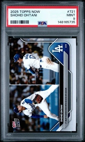 2025 MLB Topps NOW 721 Shohei Ohtani 50 HR 50 K'S 50/50 DODGERS PSA 9