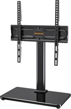 PERLEGEAR Universal Swivel TV Stand 24–60 Inch Height Adjustable Glass Base