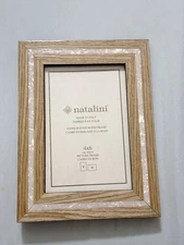 Natalini Wood Marquetry Picture Frame  Natural Wood Grain 4 X 6 New Handcrafted