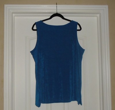 Chico's TRAVELERS SIDE SLIT TANK Size 0 Small 4 6 Scandi Blue Bateau NWT $50