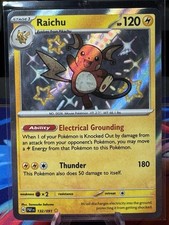 Raichu 132/091 Paldean Fates Shiny Holo Pokemon Card Near Mint NM++