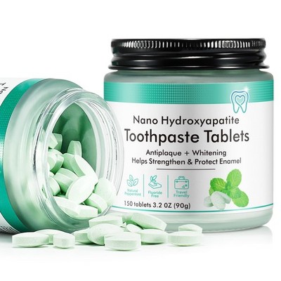 Toothpaste Tablets,150 Nano Hydroxyapatite Toothpaste Tablets, Chewable Xylit...