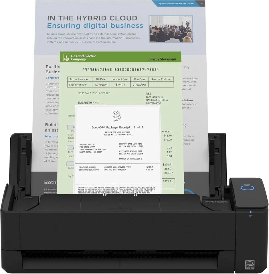 Compact iX1300 Document & Photo Scanner – Auto Feeder & USB/Wi-Fi Connectivity - Image 3 of 4