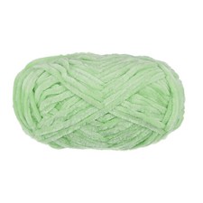 1 Skein Velvet Yarn Chenille Yarn 100g/3.5oz 87 Yards Polyester Soft Light Green