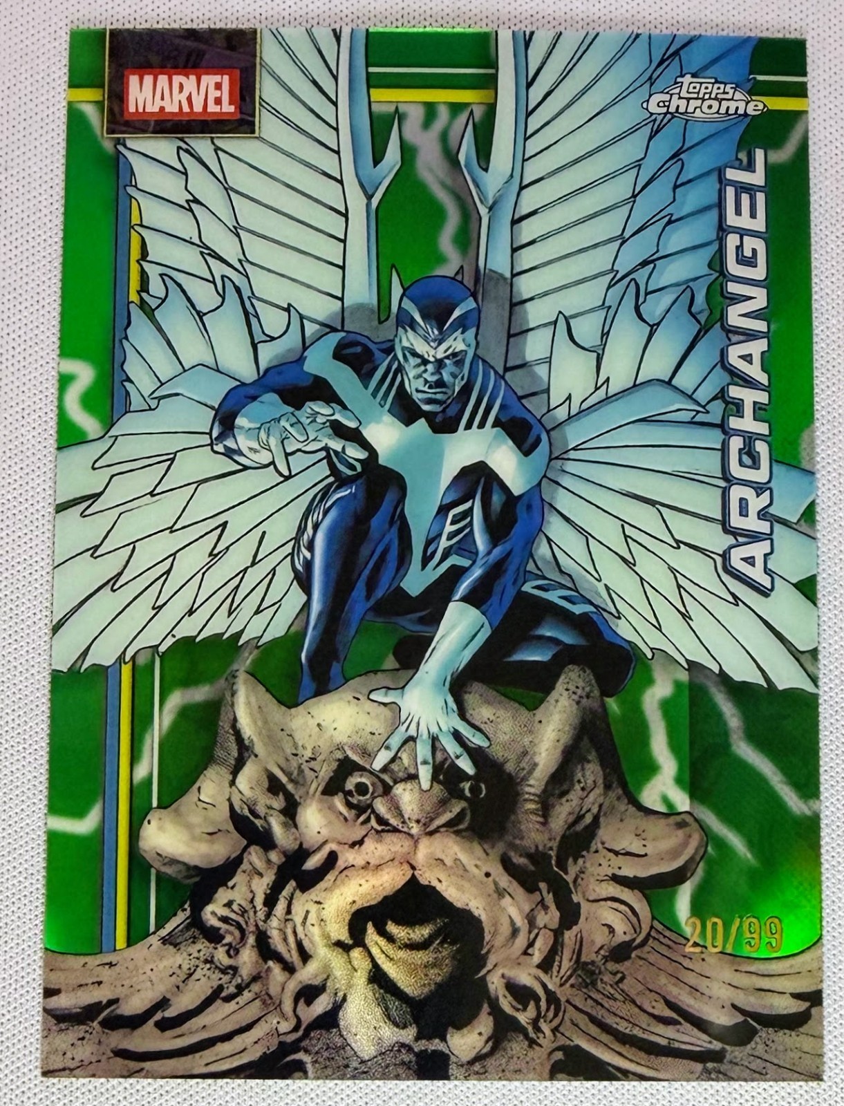 2026 Topps Chrome Marvel - Archangel #105 Storm's Green Lightning Refractor /99