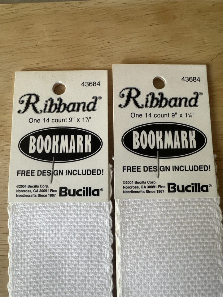 Lote de 2 marcadores de punto de cruz contados con cinta de bucilla 14ct. 9”x1,5” nuevo en paquete 2004 Foto 2 de 4
