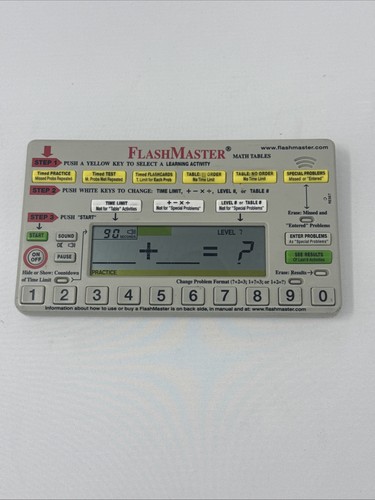 FlashMaster Math Tables Electronic Learning Tool Model MT1A - Tested & Working
