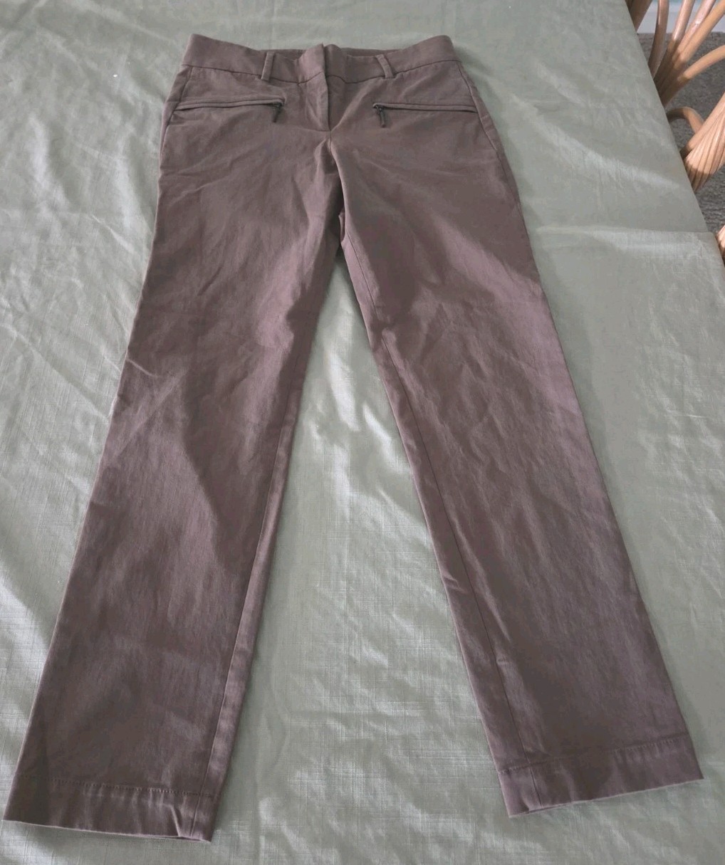 Brunello Cucinelli Solid Brown Stretch Pants Wome… - image 1