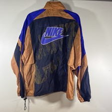 Vintage Nike Windbreaker Track Jacket Size L Retro GREY TAG Back Logo Graphic