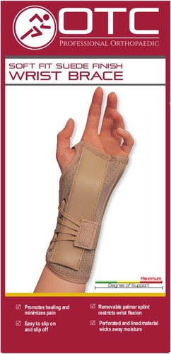 OTC Soft-Fit Suede Finish Wrist Brace, Right, Medium - Picture 1 of 6