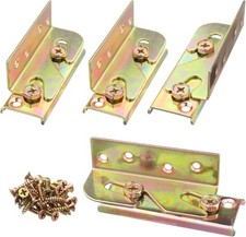 4 Sets Bed Rail Brackets, Bed Frame Hardware Non-Mortise Bed Rail Fittings with