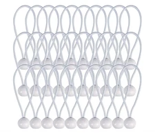 30 Pcs Bungee Cords with Balls 4 inch White Ball Bungees Heavy Duty Tarp Bung