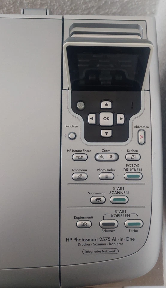 HP Photosmart 2575 AQll-In-One Tintenstrahldrucker Kopieren Scannen Netzwerk USB - Bild 4 von 4