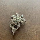 Eisenberg Vintage White Rhinestone Silver Tone Brooch