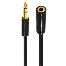 3.5mm 3 Pole TRRS Audio Stereo Extension Cable | Male to Female | 0.15m