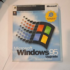 Microsoft Windows 95 Upgrade CD Version Big Box w/ CD, Key  Bonuses For New PC