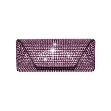 Berfi Life Bling Eyeglass Case for Women, PU Leather Hard Shell Glasses Pink