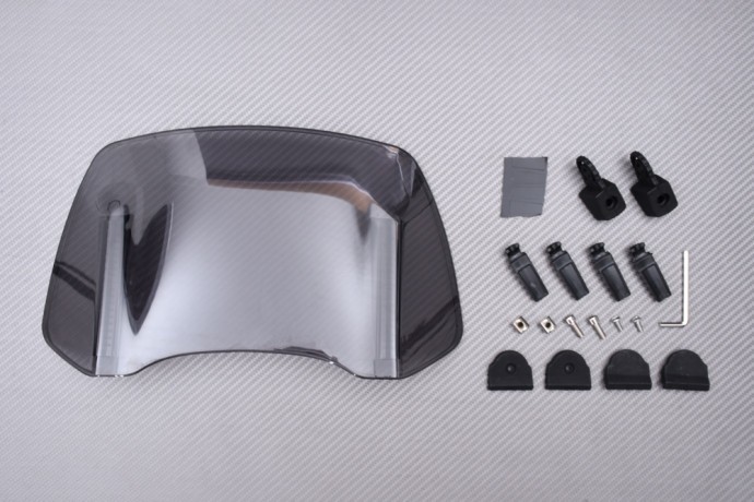 Spoiler universel de pare-brise fumé clair de 16,5 x 34 cm pour moto