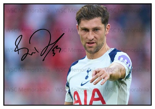 12814. Ben Davies Signed Pictures A4 Prints Tottenham Hotspur Swansea City Wales