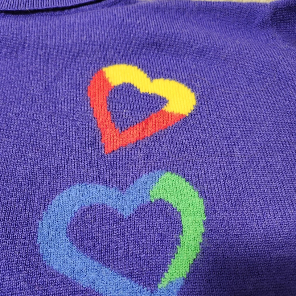 Suéter Vintage Mujer Grande Azul Lana Virgen Cuello Alto Cuadrado Largo Foto 4 de 4