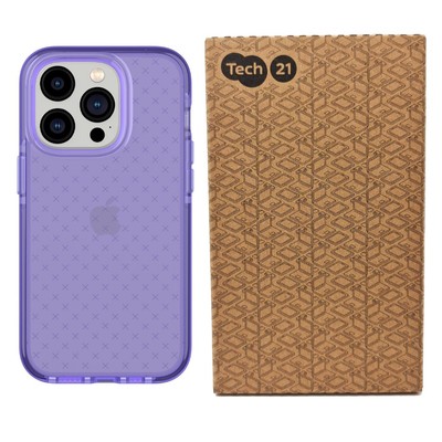 Tech21 Hülle für iPhone 14 Pro Max Stoßdämpfend Cover Lila Fallschutz