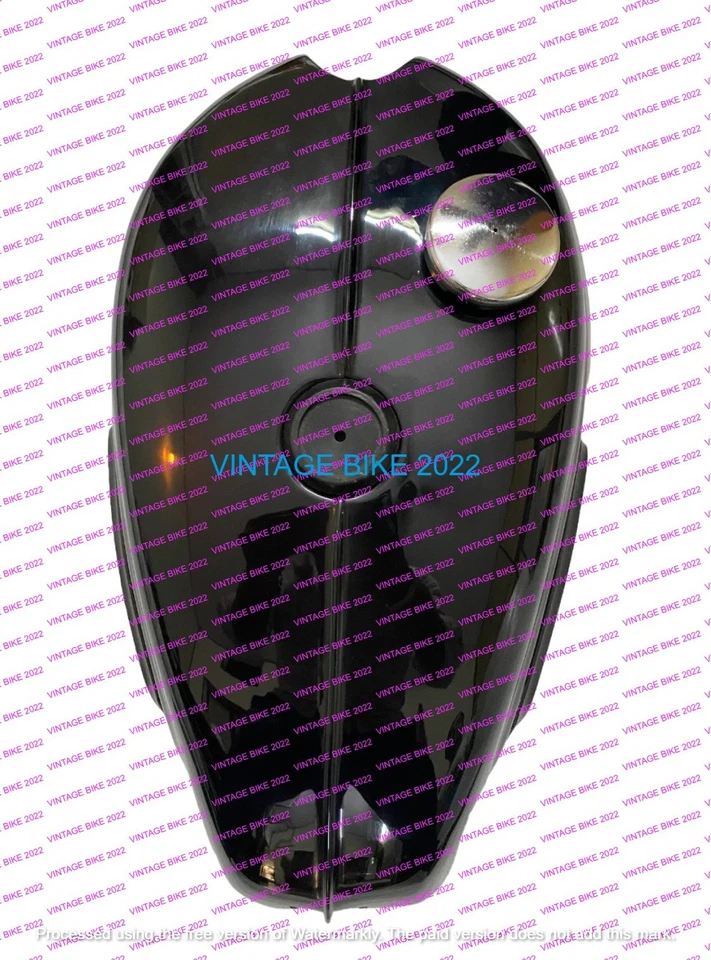 Tanque de combustible Triumph Trophy TR25W acero negro cereza 250CC 1969-71 + insignia/apto para Foto 3 de 4