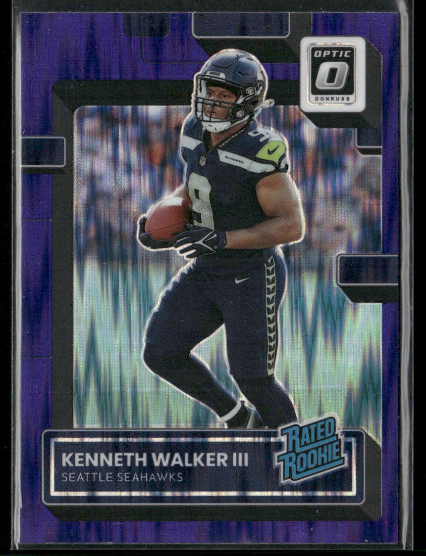 2022 Donruss Optic #218 Kenneth Walker III Purple Shock