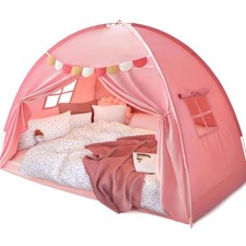Full Size Bed Canopy for Kids, Girls Bed Tent Dream Privacy Playhouse Floor S...