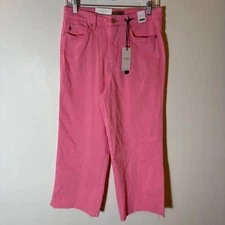 Judy Blue High Rise Control Top Wide Leg Crop Jeans Style JB88822 Size 7/28 Pink