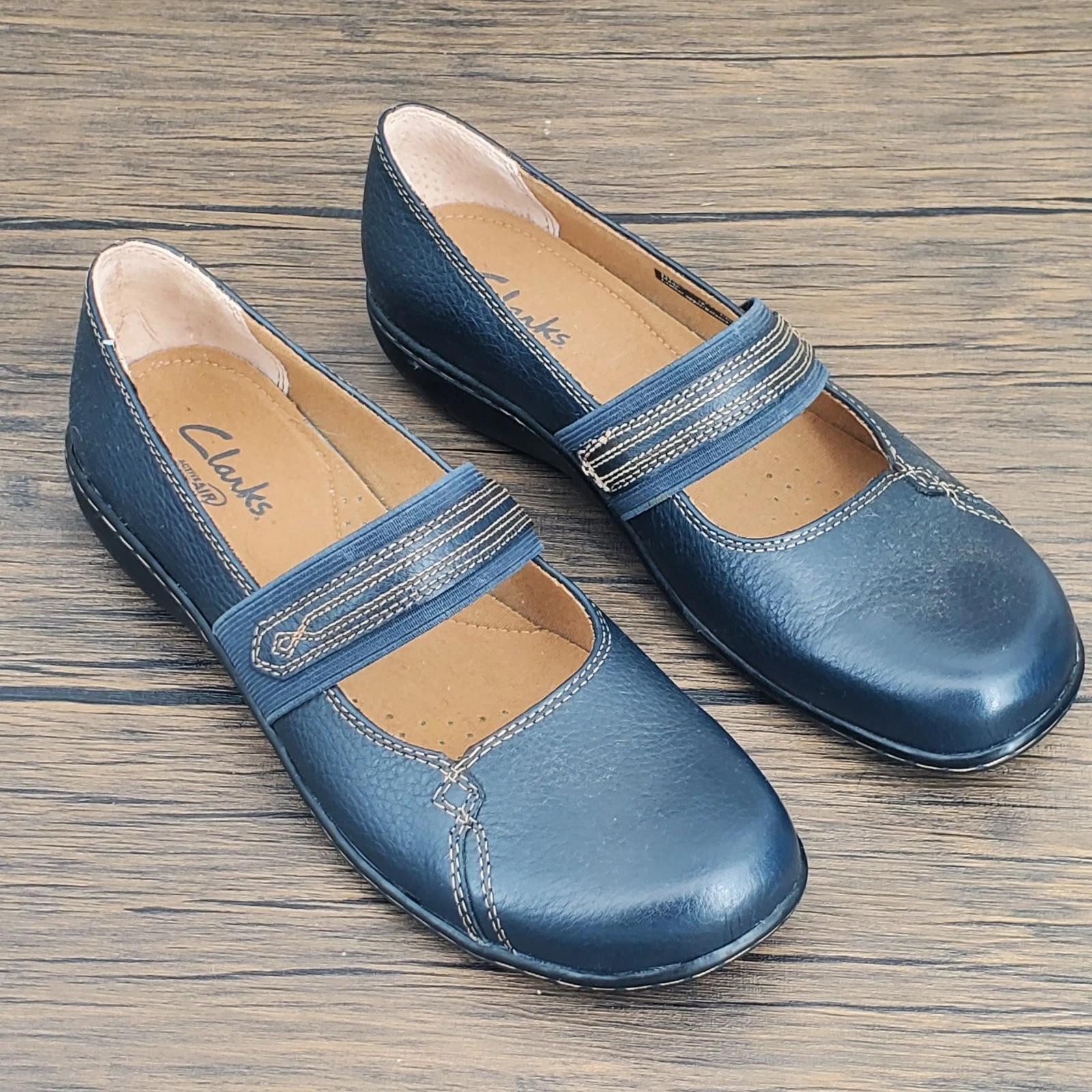 Ballerine Clarks Active Air Geraldine nere comode slip on Mary Janes taglia 7 5 W