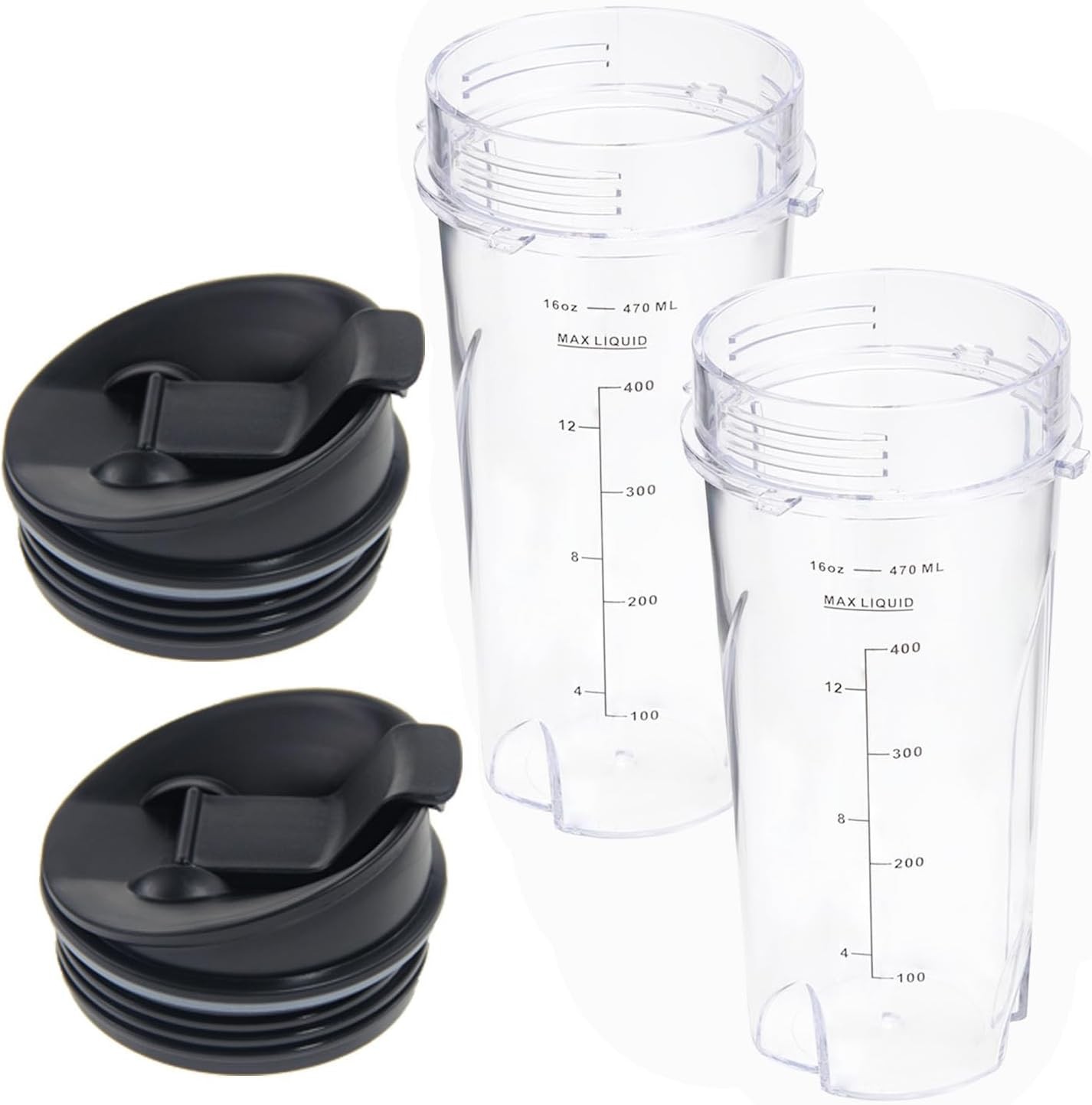 16oz Replacement Cups for Ninja QB3001SS Fit Compact Personal Blender, Single 